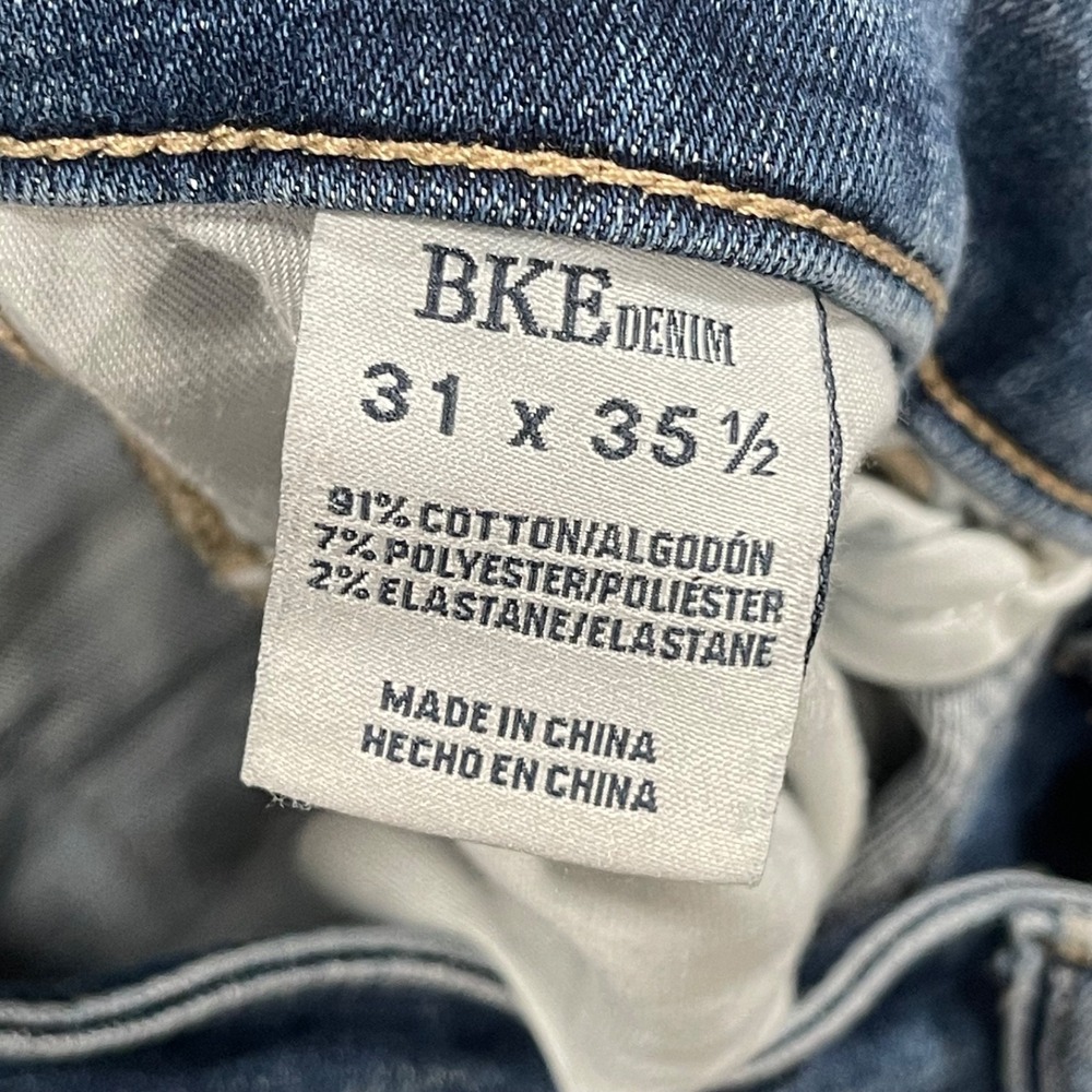 BKE Payton Jeans Mens 31x35.5 Blue Denim Universal Fit Mid Rise Bootcut Western - Picture 4 of 12
